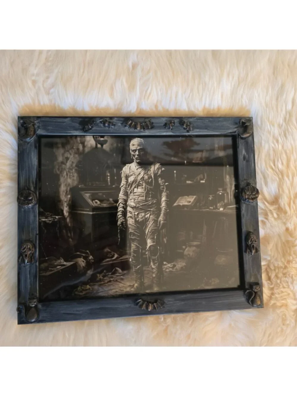 Framed Wall Art Mummy Goth Scary Halloween Haunted Castle Macabre Dark Acadamia